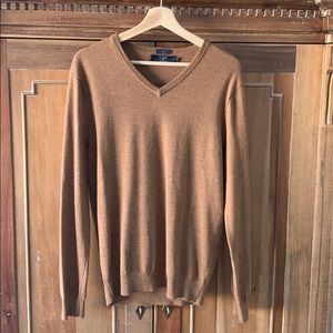 J. Crew Carmel Merino Wool Slim Fit V Neck Sweater
